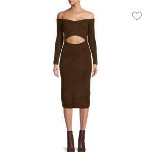 L'AGENCE Nala Chocolate Cutout Midi Dress